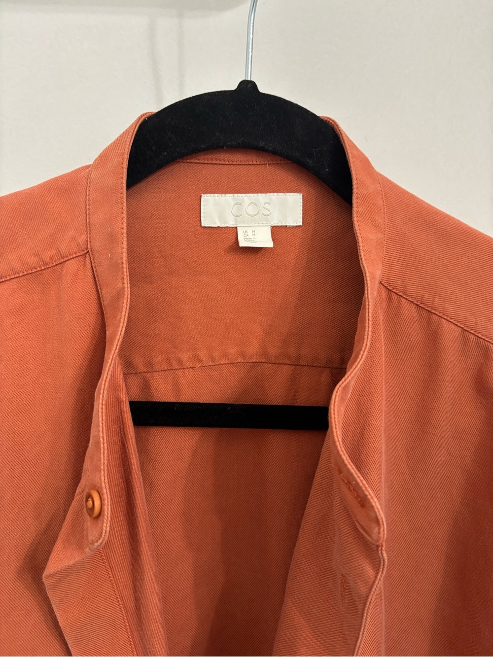 COS Women’s Lightweight Button-Up Shirt Jacket in Burnt Orange - Picture 3 of 4